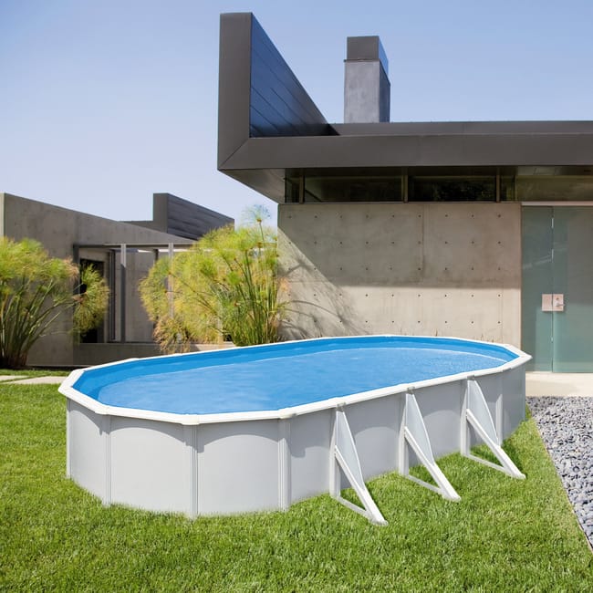 Piscina fuori terra rigida GRE Fiji bianco L int 7.3 x 3.75 m