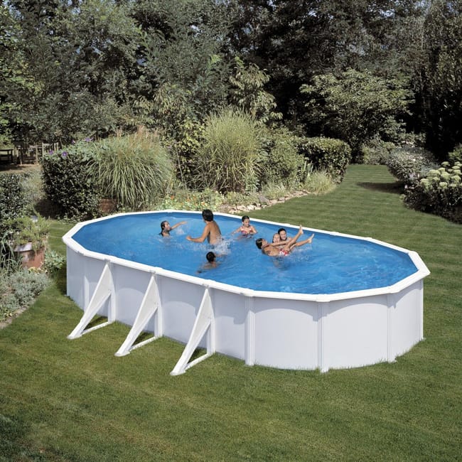 Piscina fuori terra rigida GRE Fiji bianco L int 7.3 x 3.75 m