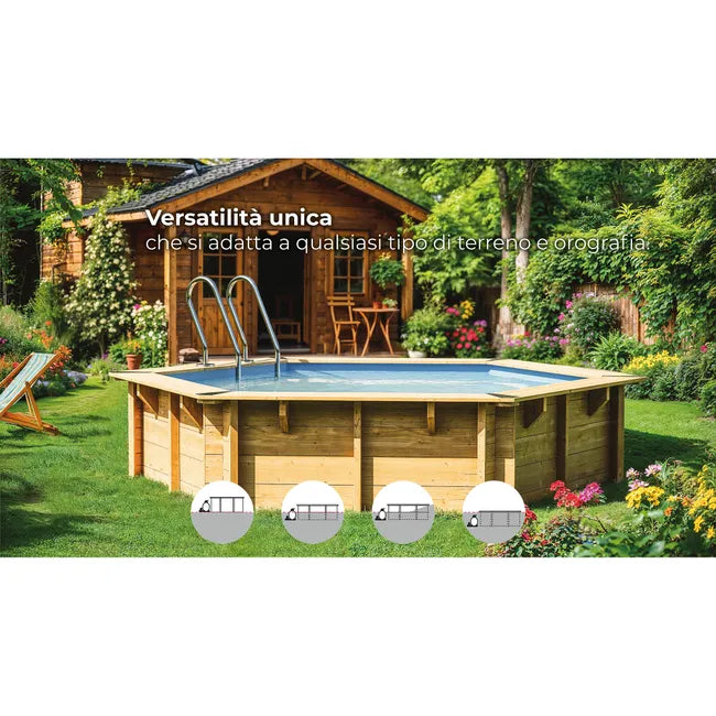 Piscina fuori terra rigida GRE Violette 2 marrone H 1.27 x ⌀ 5 m
