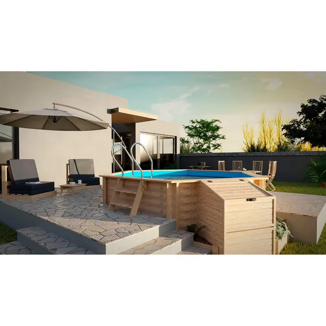 Piscina fuori terra rigida GRE Violette 2 marrone H 1.27 x ⌀ 5 m