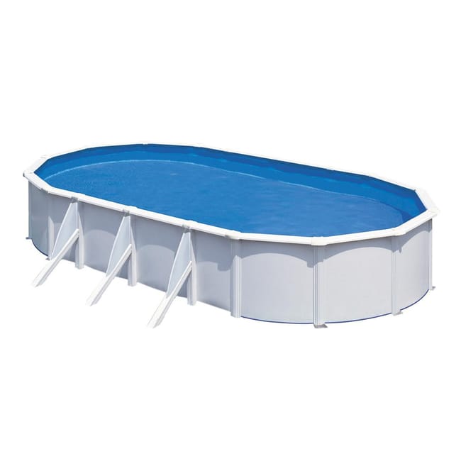 Piscina fuori terra rigida GRE Fiji bianco L int 7.3 x 3.75 m