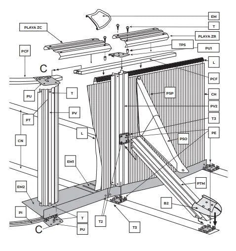 Piscina fuori terra rigida GRE Atlantis bianco – L. int. 6,1 × 3,75 m