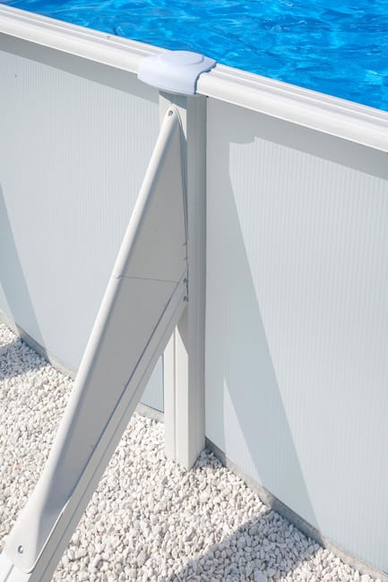 Piscina fuori terra rigida GRE Atlantis bianco – L. int. 6,1 × 3,75 m